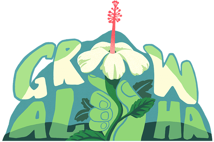 Grow Aloha Logo for partnership with Amy Greenwell Garden Captain Cook HI